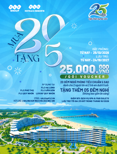 Mua 20 đêm tặng 5 đêm: 25 triệu đồng cho 25 đêm nghỉ dưỡng 5 sao